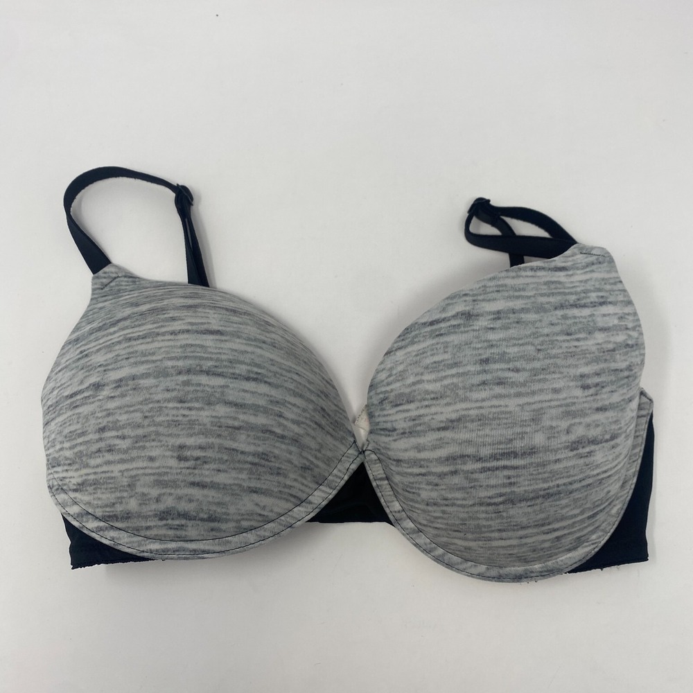 Victorias Secret Pink Wear Everywhere Lightly Lined Bra UW‎ Gray Women's 32DD